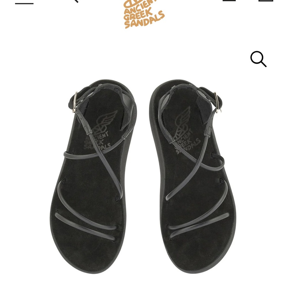 Ancient Greek Anastasia Black leather Sandals size 8